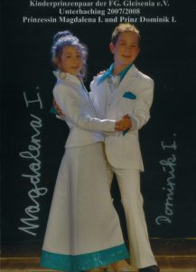 Kinderprinzenpaar der Saison 2007/2008 Prinz Dominik I. und Prinzessin Magdalena I.